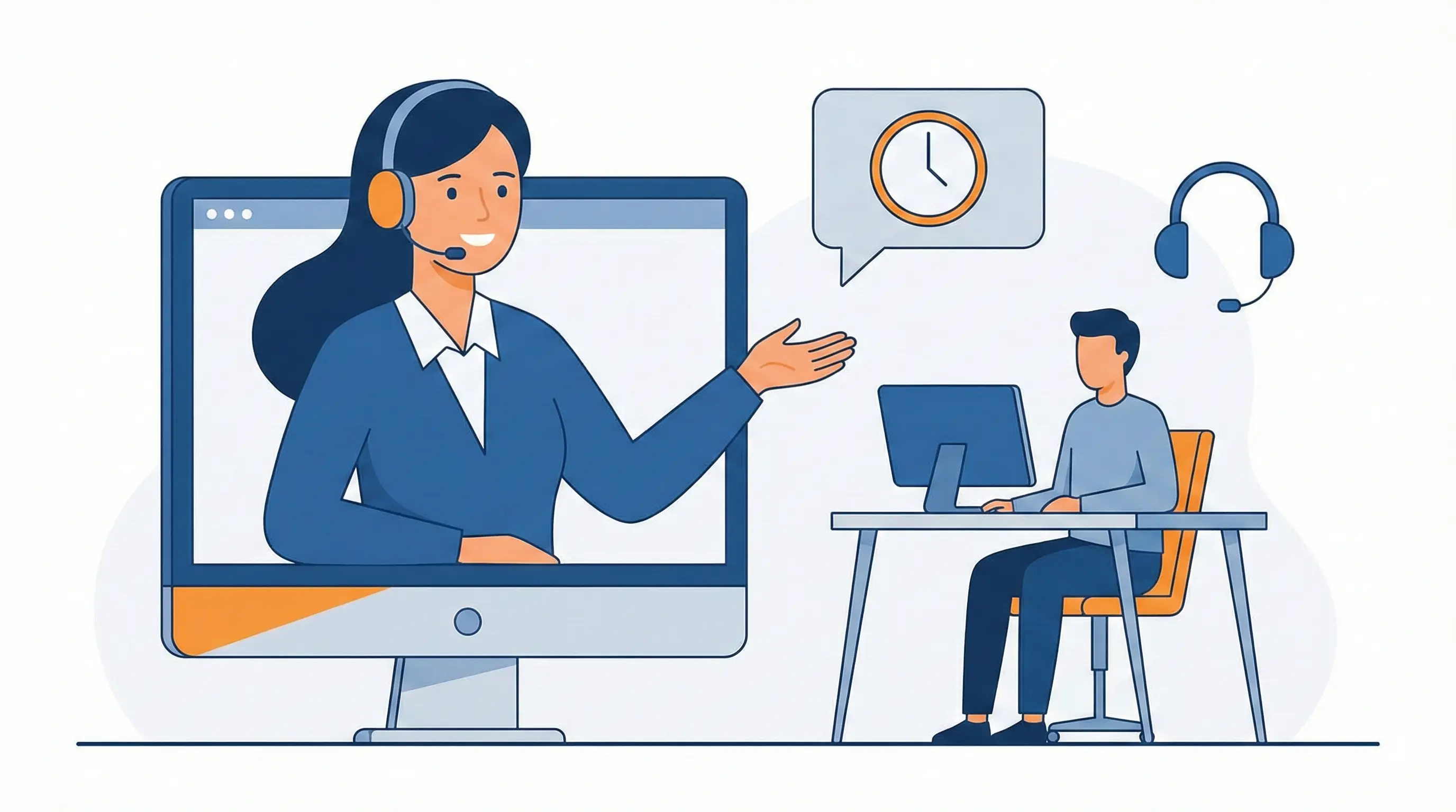 Hostorio 24/7 customer support team guiding new users through web hosting setup and configuration